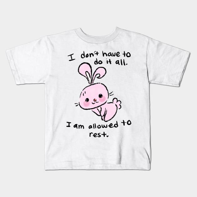 Resting Bunny Face Kids T-Shirt by The Mindful Maestra